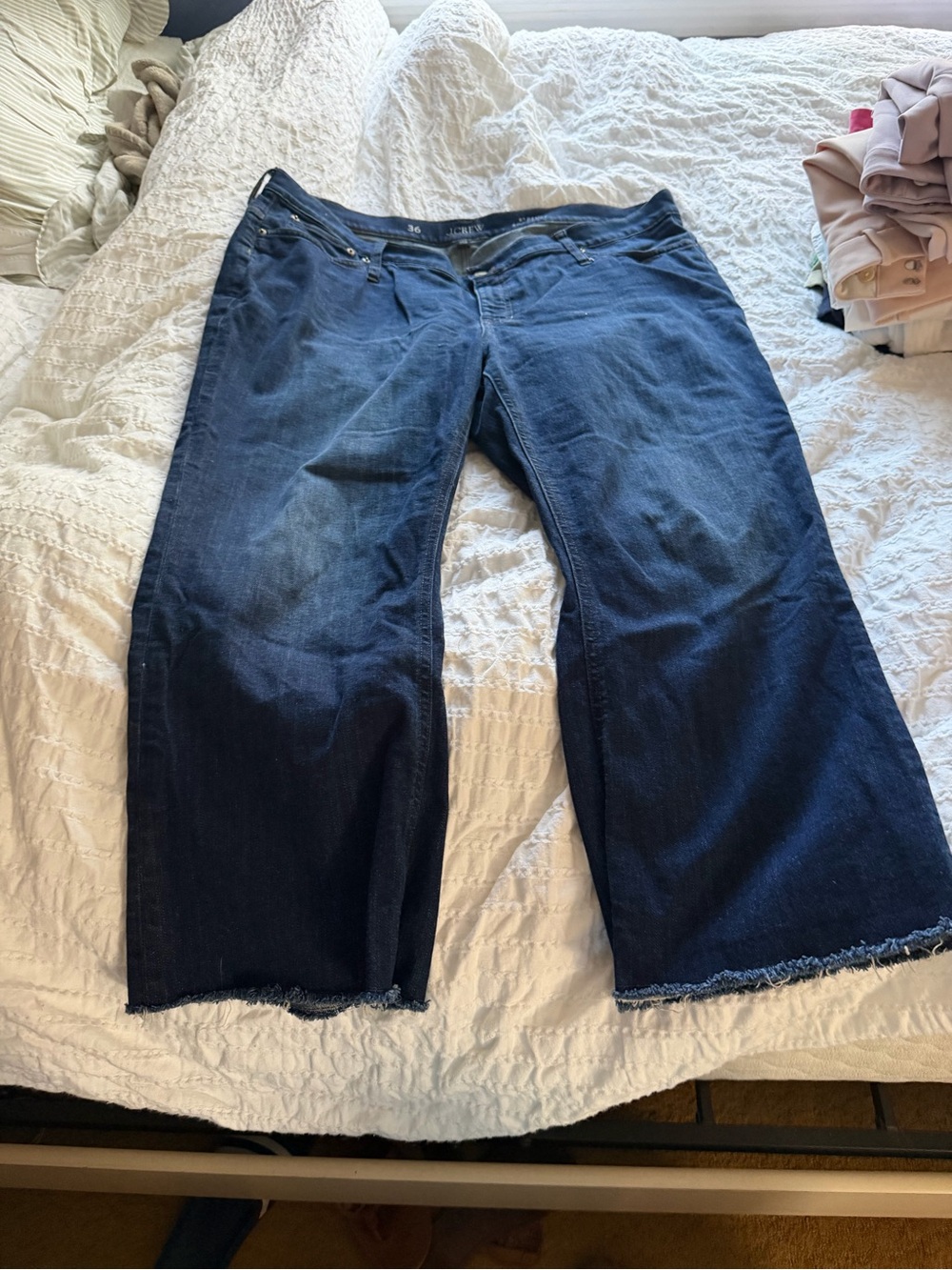 J. Crew Dark Indigo Demi-Boot Crop Jeans - Picture 2 of 4